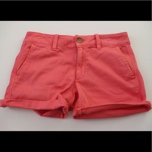AEO coral midi shorts